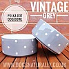 Vintage Grey Polka Dot Dog Bowl